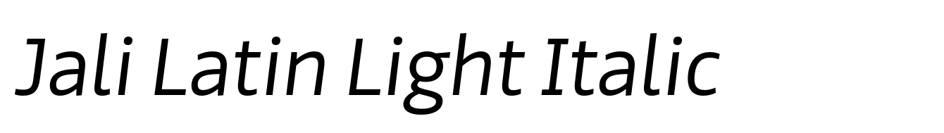 Jali Latin Light Italic